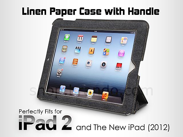 Linen Paper Case with Handle for The new iPad (2012) / iPad 2