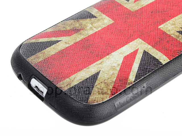 Samsung Galaxy S III I9300 Vintage National Flag Leather Back Case