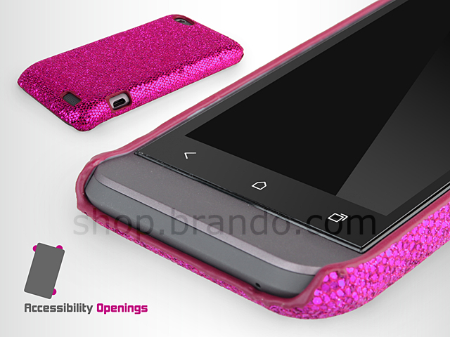 HTC One V Glitter Plactic Hard Case