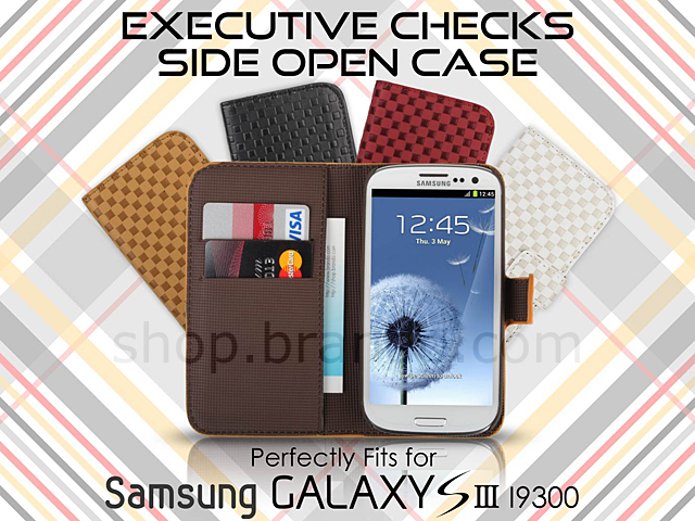 Samsung Galaxy S III I9300 Executive Checks Side Open Case