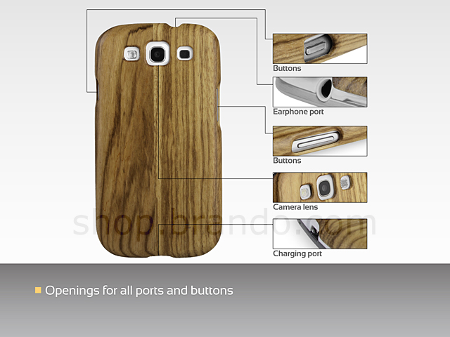 Samsung Galaxy S III I9300 Wooden Back Case
