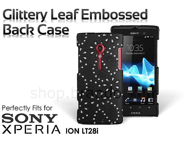Sony Xperia ion LT28i Glittery Leaf Embossed Back Case