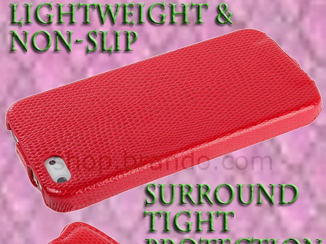 iPhone 5 / 5s / SE Snake Skin Flip Top Leather Case