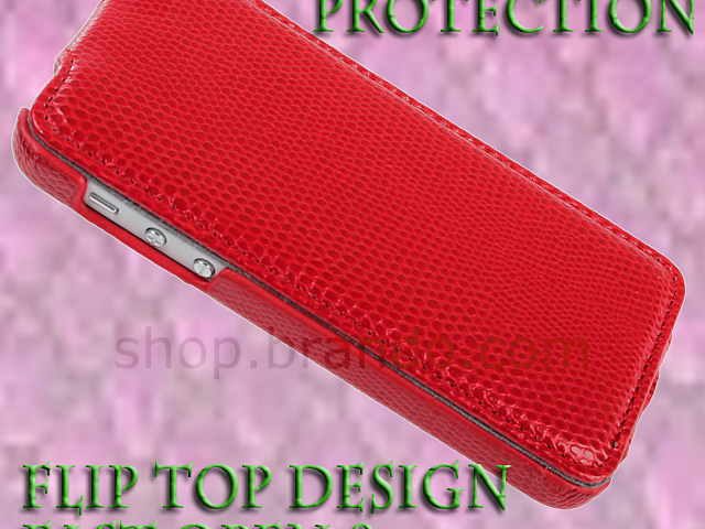 iPhone 5 / 5s / SE Snake Skin Flip Top Leather Case