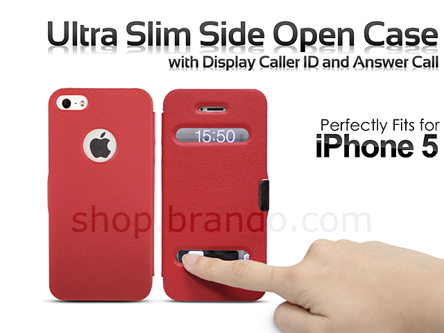 iPhone 5 / 5s Ultra Slim Side Open Case with Display Caller ID and Answer Call