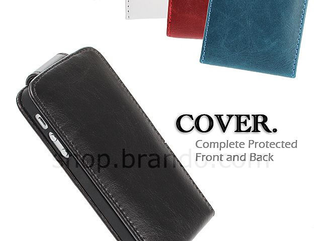 iPhone 5 / 5s Fashionable Flip Top Leather Case