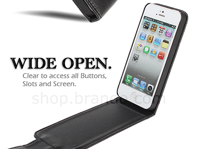 iPhone 5 / 5s Fashionable Flip Top Leather Case