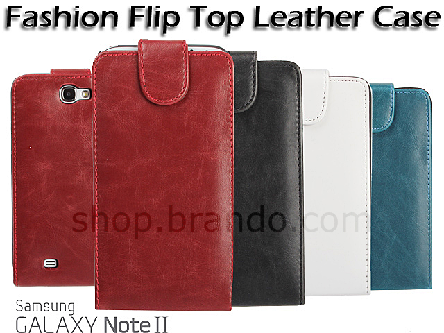 Samsung Galaxy Note II GT-N7100 Fashionable Flip Top Leather Case
