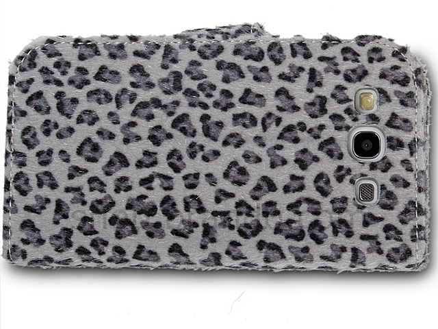 Samsung Galaxy S III I9300 Leopard Faux Fur Flip Cover Diary Case