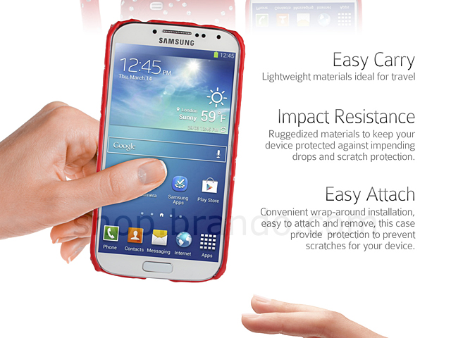 Samsung Galaxy S4 Glittery Leaf Embossed Back Case