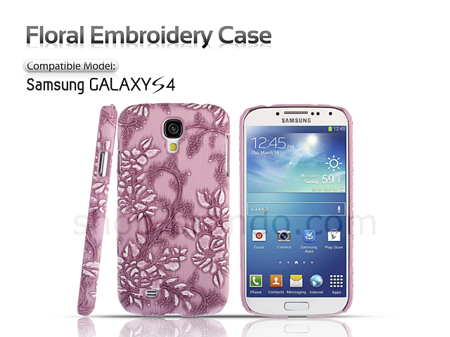 Floral Embroidery Case for Samsung Galaxy S4