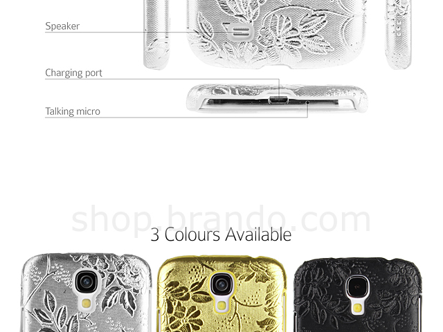 Samsung Galaxy S4 Floral Embossed Hard Case