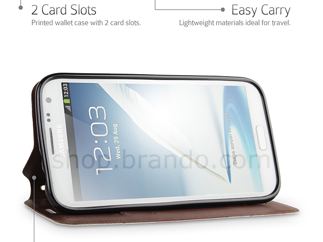 Samsung Galaxy Note II Printed Wallet Case