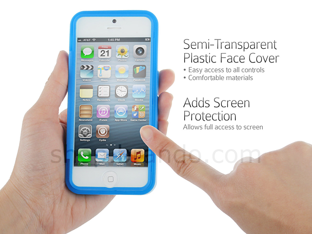 iPhone 5 / 5s / SE Plastic Case w/ Semi-transparent Face Cover