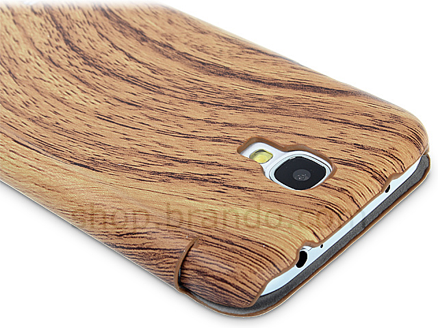 Non-Magnetic Samsung Galaxy S4 Woody Patterned Flip Cover Case