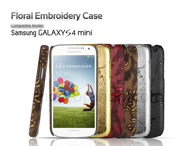 Floral Embroidery Case For Samsung Galaxy S4 mini