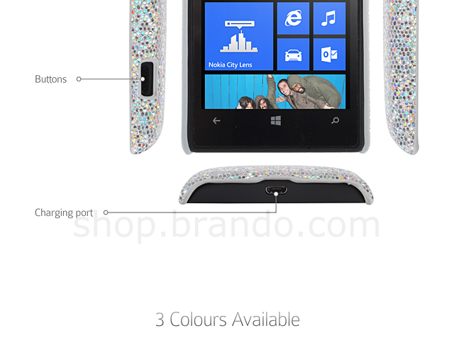 Nokia Lumia 520 Glitter Plactic Hard Case