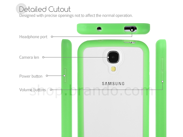 Samsung Galaxy S4 Transparent Case w/ Rubber Lining