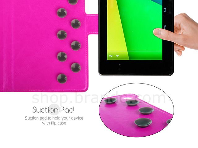 Leather Flip Case with Suction Pad for Google Nexus 7 (2013)