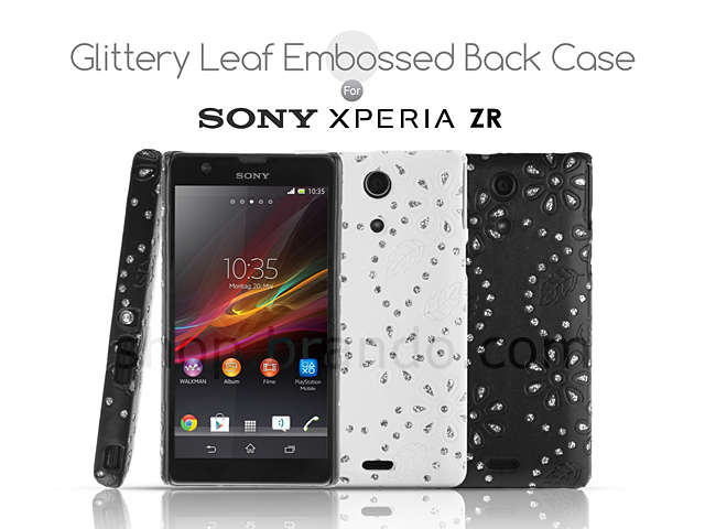 Sony Xperia ZR (Xperia A) Glittery Leaf Embossed Back Case