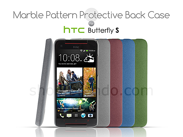 HTC Butterfly S Marble Pattern Protective Back Case