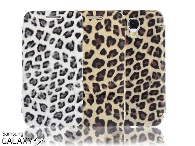 Non-Magnetic Samsung Galaxy S4 Leopard Stripe Flip Cover