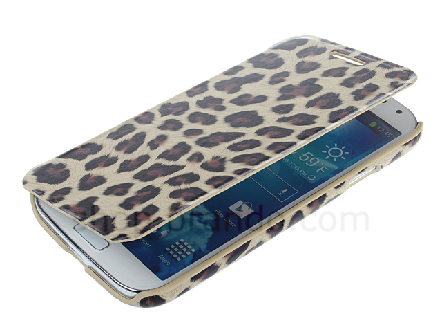 Non-Magnetic Samsung Galaxy S4 Leopard Stripe Flip Cover