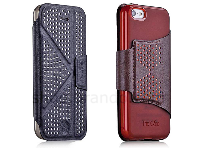 Momax iPhone 5c Premium Leather Smart Stand Case (Polka Dot Series)
