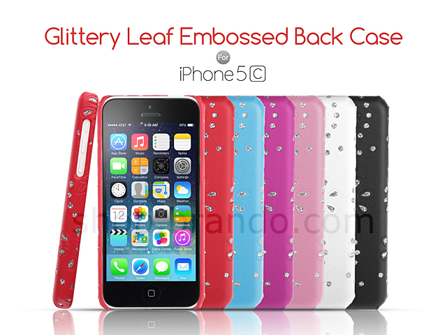 iPhone 5c Glittery Leaf Embossed Back Case