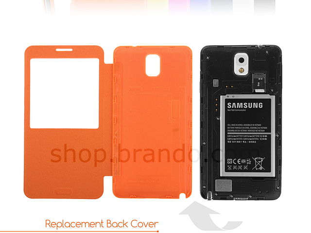 Replacement Back Cover with Flip Cover for Samsung Galaxy Note 3