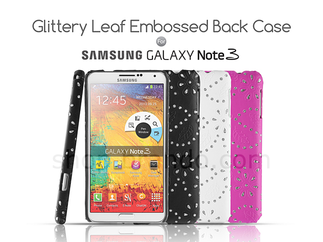 Samsung Galaxy Note 3 Glittery Leaf Embossed Back Case