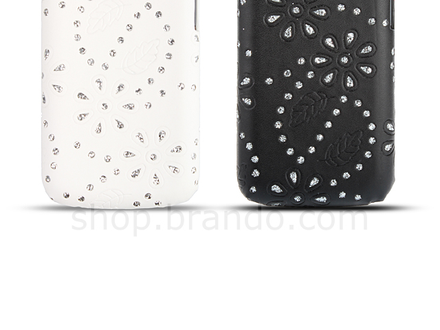 Samsung Galaxy Ace 3 Glittery Leaf Embossed Back Case