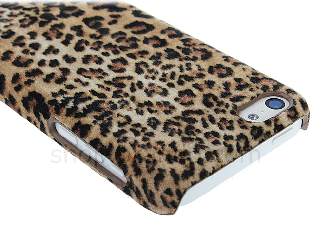 iPhone 5c Leopard Stripe Suede Case