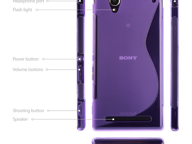 Sony Xperia T2 Ultra Wave Plastic Back Case