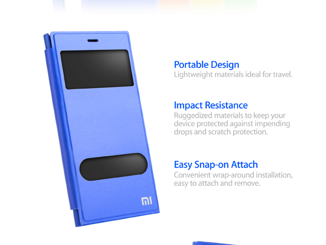 Xiaomi Mi-3 Ultra Slim Side Open Case with Display Caller ID and Answer Call