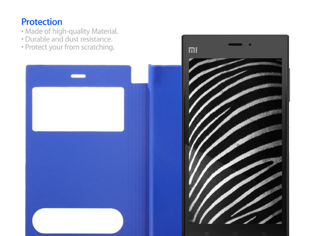Xiaomi Mi-3 Ultra Slim Side Open Case with Display Caller ID and Answer Call