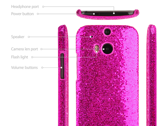 HTC One (M8) Glitter Plactic Hard Case