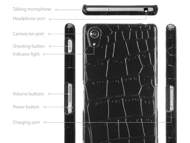 Sony Xperia Z2 Crocodile Leather Back Case