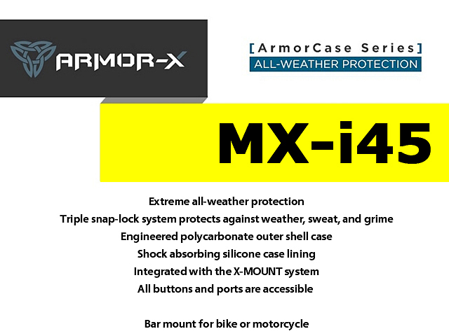 ARMOR-X Armor Case Series - All-Weather Protective Case with Bike Bar Mount for iPhone 4 / 4s / 5 / 5s / 5c