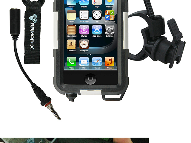ARMOR-X Armor Case Series - 2 Meter Waterproof Protective Case with Bar Mount + Belt Clip + Audio Cable for iPhone 5/5s