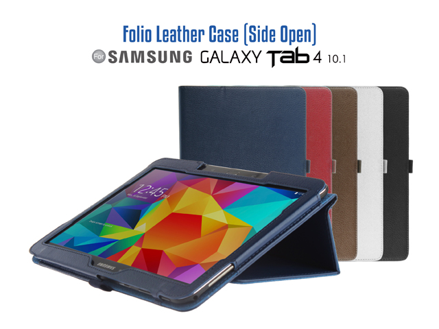 Folio Leather Case for Samsung Galaxy Tab 4 10.1 (Side Open)