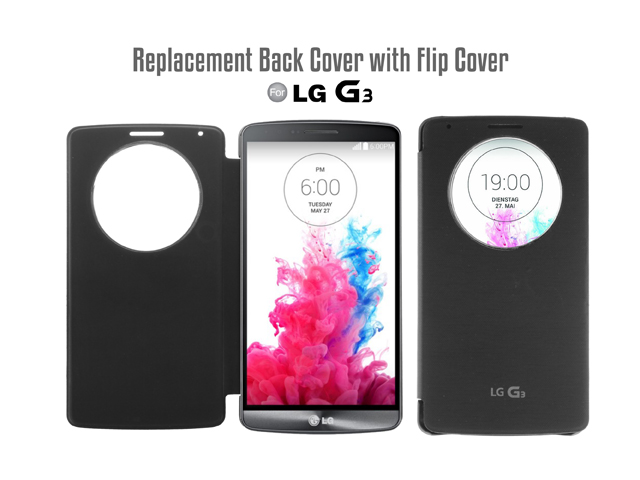 Replacement Back Cover with Flip Cover for LG G3