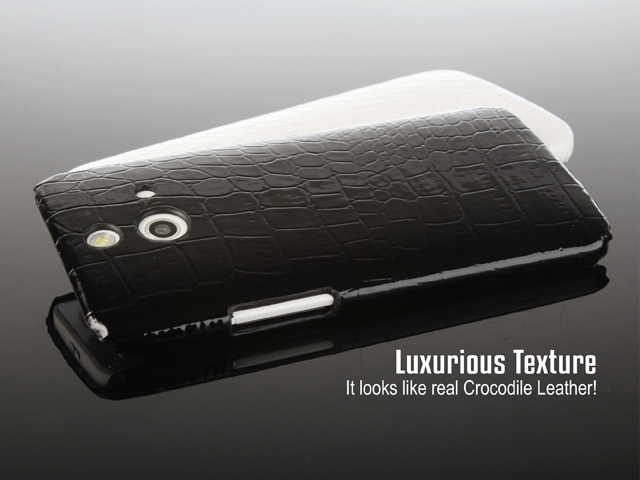 HTC One (E8) Crocodile Leather Back Case