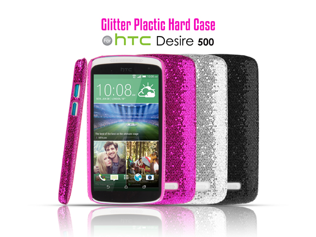 risico strelen Zaailing HTC Desire 500 Glitter Plactic Hard Case