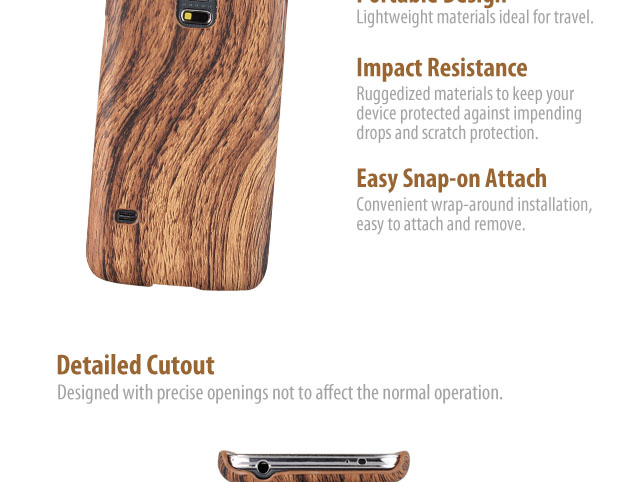 Samsung Galaxy S5 mini Woody Patterned Back Case