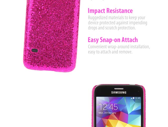 Samsung Galaxy S5 mini Glitter Plactic Hard Case