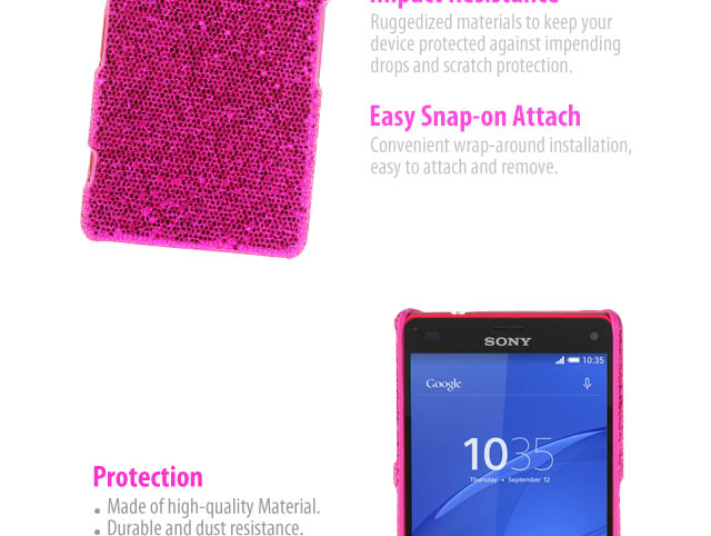 mager pad dosis Sony Xperia Z3 Compact Glitter Plactic Hard Case