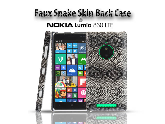 Nokia Lumia 830 LTE Faux Snake Skin Back Case