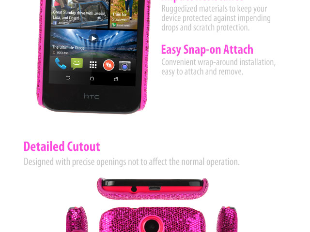 HTC Desire 310 Glitter Plactic Hard Case