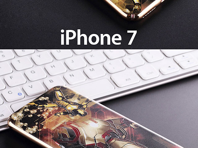 iPhone 7 Iron Man Classic Electroplating Color Carving Case